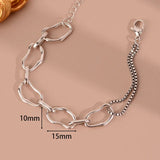 Silver Chain Geometry Bracelet Irregular Creative Birthday Jewelry Gift