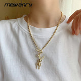 Silver Rabbit Necklace for Women Funny Christmas Jewelry