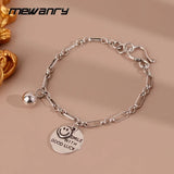 Silver Smiley Ball Bracelet for Women Creative INS Personality Birthday Jewelry