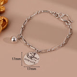 Silver Smiley Ball Bracelet for Women Creative INS Personality Birthday Jewelry