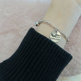 Silver Smiley Ball Bracelet for Women Creative INS Personality Birthday Jewelry