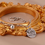 Silver Smiley Ball Bracelet for Women Creative INS Personality Birthday Jewelry