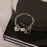 Silver Thick Chain Bracelets for Women Punk Vintage Couples