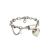 Silver Thick Chain Bracelets for Women Punk Vintage Couples