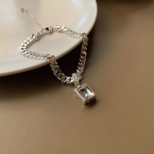 Thick Chain Bracelets for Women Vintage Punk Zircon Jewelry