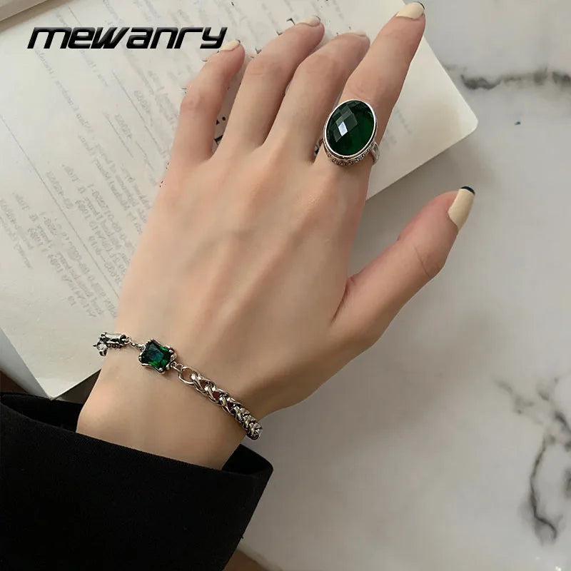Vintage Green Zircon Party Bracelet for Women