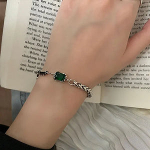 Vintage Green Zircon Party Bracelet for Women