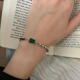 Vintage Green Zircon Party Bracelet for Women