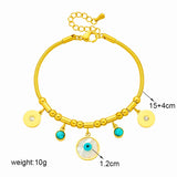 316 Stainless Steel Round Eyes Pendant Bracelet Women Jewelry Gift