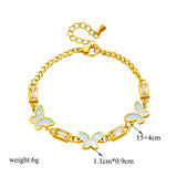 316 Stainless Steel Bracelet Butterfly Zircon Pendant Women Jewelry