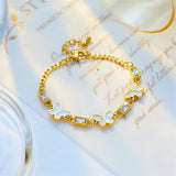316 Stainless Steel Bracelet Butterfly Zircon Pendant Women Jewelry