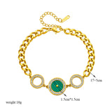 316 SS Bracelet Green Circle Pendant Women Jewelry Birthday Bijoux