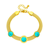 316 SS Blue Zircon Pendant Bracelet for Women