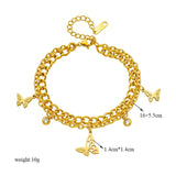 316 SS Butterfly Zircon Pendant Bracelet Women Party Gift Bijoux Accessories