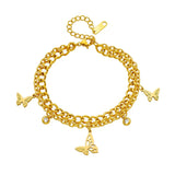 316 SS Butterfly Zircon Pendant Bracelet Women Party Gift Bijoux Accessories