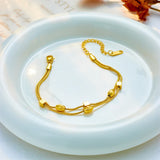 316 Stainless Steel Double Chain Bracelet Geometric Pendant For Women