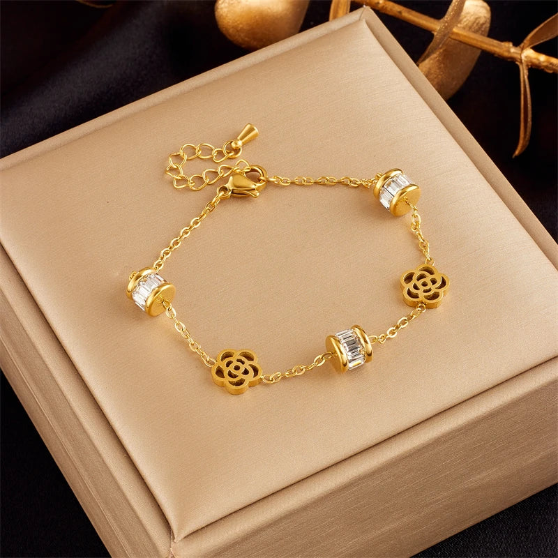 316 Stainless Zircon Pendant Bracelet for Women