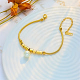 316 Stainless Steel Pearl Pendant Bracelet for Women - Jewelry
