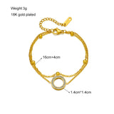 316 Stainless Steel Women's Charm Bracelet Double Layer Pendant Jewelry