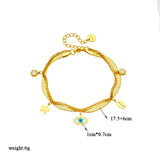 316 SS Vintage Star Eyes Pendant Charm Bracelet Women's Jewelry Party Accessory