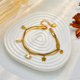 316 SS Vintage Star Eyes Pendant Charm Bracelet Women's Jewelry Party Accessory