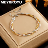 316 Stainless Steel Weaving Bracelet for Women, Elegant Jewelry