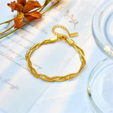 316 Stainless Steel Weaving Bracelet for Women, Elegant Jewelry