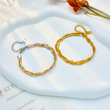 316 Stainless Steel Weaving Bracelet for Women, Elegant Jewelry