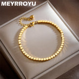 Vintage Geometry Beads Link Chain Charm Bracelet for Women