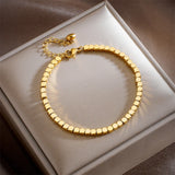 Vintage Geometry Beads Link Chain Charm Bracelet for Women