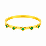 316 Stainless Steel Green Round Zircon Bracelet for Women