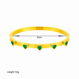 316 Stainless Steel Green Zircon Bracelet For Women