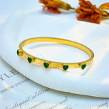 316 Stainless Steel Green Zircon Bracelet For Women