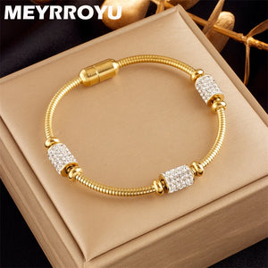 316 Stainless Steel Zircon Pendant Bracelet Women Jewelry Bijoux