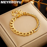 316 Stainless Steel Zircon Bracelet For Women Jewelry Gift Accessories