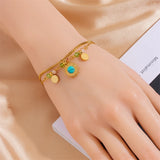 Colorful Beads 2 Layer Bracelet Stone Wrist Chain Jewelry