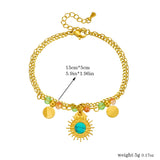 Colorful Beads 2 Layer Bracelet Stone Wrist Chain Jewelry