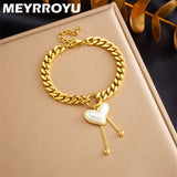 316L Stainless Steel Heart Bracelet For Women Girls Gift