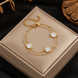 316L Stainless Steel Butterfly Heart Charm Bracelet for Women Girls