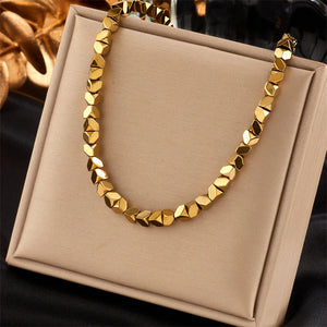 316L Stainless Steel Minimalist Metal Texture Women Collar Choker Necklace