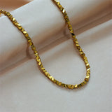 316L Stainless Steel Minimalist Metal Texture Women Collar Choker Necklace