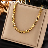 316L Stainless Steel Minimalist Metal Texture Women Collar Choker Necklace