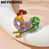 Colored Cock Brooches Women's Stylish Acrylic Material Animal Badge