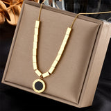 Double Layer Hollow Thick Clavicle Chain Necklace Women Punk Hip-Hop Jewelry