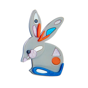 Acrylic Rabbit Shape Women Brooches Good Girls Jewelry