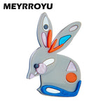 Acrylic Rabbit Shape Women Brooches Good Girls Jewelry