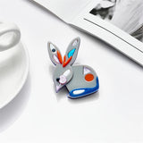 Acrylic Rabbit Shape Women Brooches Good Girls Jewelry