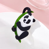 Panda Bamboo Brooch Acrylic Material Sweet Funny Birthday Gift