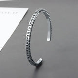 Silver Bohemian Style Round Pattern Bangle For Women