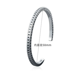 Silver Bohemian Style Round Pattern Bangle For Women